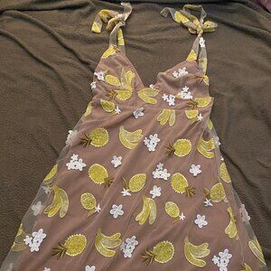 For Love & Lemons Fruit punch Sequin Midi Dress